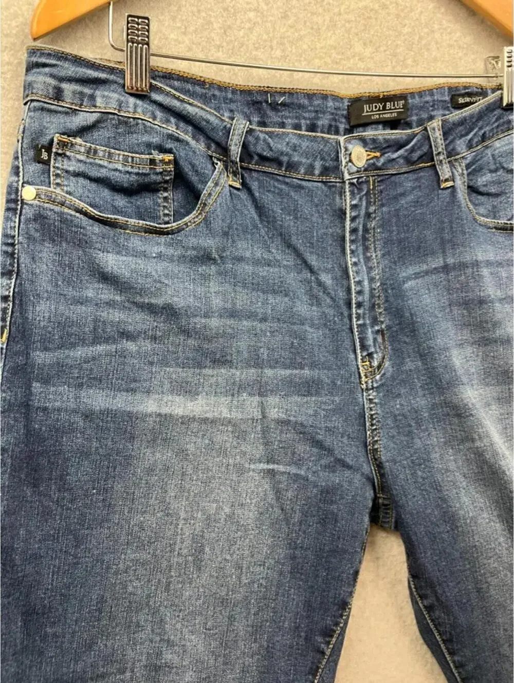 Judy Blue Cropped Fit Frayed Hem Jeans High Rise Stretch Womens Plus Size 3XL
